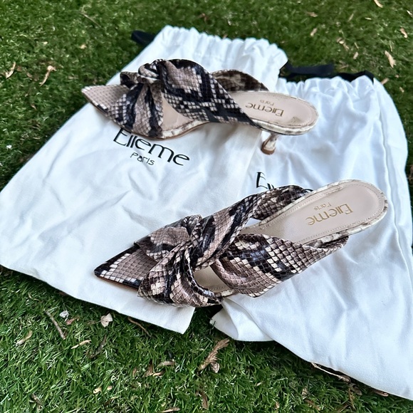 Elleme Paris Leather Knot kitten heel mules - Picture 3 of 9